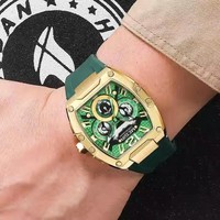 Jam Tangan Sport Pria MEGIR 8112 Baru, Multifungsi Kronograf Tahan Air dengan Tali Silikon, Kalender Bercahaya, Jam Quartz