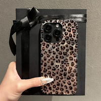 Étui de téléphone transparent à imprimé léopard mignon pour iPhone 16 15 14 13 12 11 Pro Max 15 Pro XS XR X 7 8 Plus Coque souple en TPU antichoc
