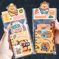 Schreibwaren-Set für Kinder Schulbedarf Notizbuch Geschenkbox-Set Kawaii Produkte Mini Notizbuch Capybara Schreibwaren-Set