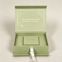 Caja Magnética Verde con Logotipo Personalizado de Diseño Gratuito, Caja Rígida Reciclable, Caja de Embalaje de Joyería Personalizada con Imán