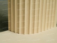 Cheminée autoportante en pierre calcaire beige Moleanos au design moderne SHS, couleur personnalisée, sculptée à la main en métal, pour salon