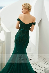 ASA35338 abiti da ballo a sirena in pizzo con spalle scoperte abiti da notte con applicazioni in rilievo con paillettes per donna - Product Image 6