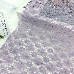 Tela de Encaje de Tul Francés con Lentejuelas y Bordado de Cordón de Poliéster Elegante al por Mayor para Lencería y Vestidos de Noche - Product Image 4