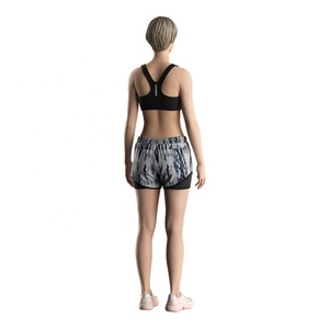 Shorts de sport 2-en-1 à taille haute pour femme, séchage rapide, motif à carreaux, pour le yoga et la gym - Product Image 6