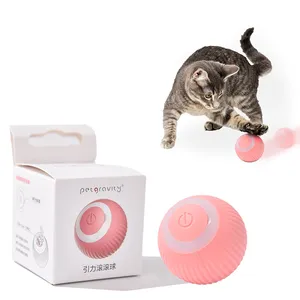  Brinquedo inteligente para gatos, brinquedo inteligente de gatos com bola de rolamento automático, brinquedo interativo para gatos, treinamento com automóvel para jogar no interior