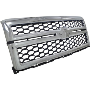 Grille de pare-chocs avant en nid d'abeille pour 2014 2015 <span class=keywords><strong>Chevrolet</strong></span> <span class=keywords><strong>Silverado</strong></span> 1500 LS | LT | <span class=keywords><strong>LTZ</strong></span> | W/T w/o Rally Pkg Black Mesh Chrome GM1200696 - Product Image 3