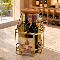 Porte-bouteilles à vin sur pied, organisateur de rangement multi-bouteilles pour comptoir et support de transport portable pour vin OEM ODM