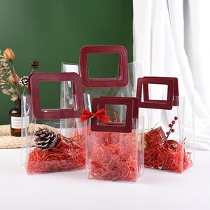 Bolsas de regalo transparentes con asas Bolsas de envoltura de plástico reutilizables Bolsas de compras transparentes para fiestas de Navidad Favores Bodas - Product Image 6