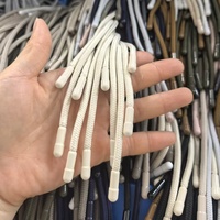 Cordon de serrage personnalisé rond en gros pour sweats à capuche corde en polyester de coton tressé avec pointe en dentelle pour vêtements