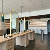 Meilleures Ventes : Miroir de Coiffure Simple Face avec Table Intégrée pour Salon de Coiffure