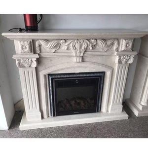 प्राकृतिक अरेबेस्काटो सफेद संगमरमर की मूर्ति वाली फायरप्लेस - Product Image 3