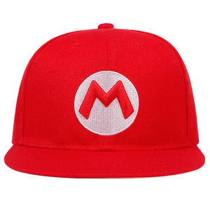 Casquette de <span class=keywords><strong>baseball</strong></span> tendance vintage hip-hop <span class=keywords><strong>Mario</strong></span>, 6 panneaux, motif dessin animé, décontractée, mode estivale, broderie lettres, toutes saisons, polyester/coton - Product Image 1