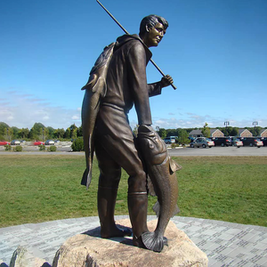 งานประติมากรรมรูปนักตกปลาและสุนัขทองสัมฤทธิ์แบบสั่งทำชื่อดัง พร้อมเทคนิคการหล่อแบบพิเศษ - Product Image 3