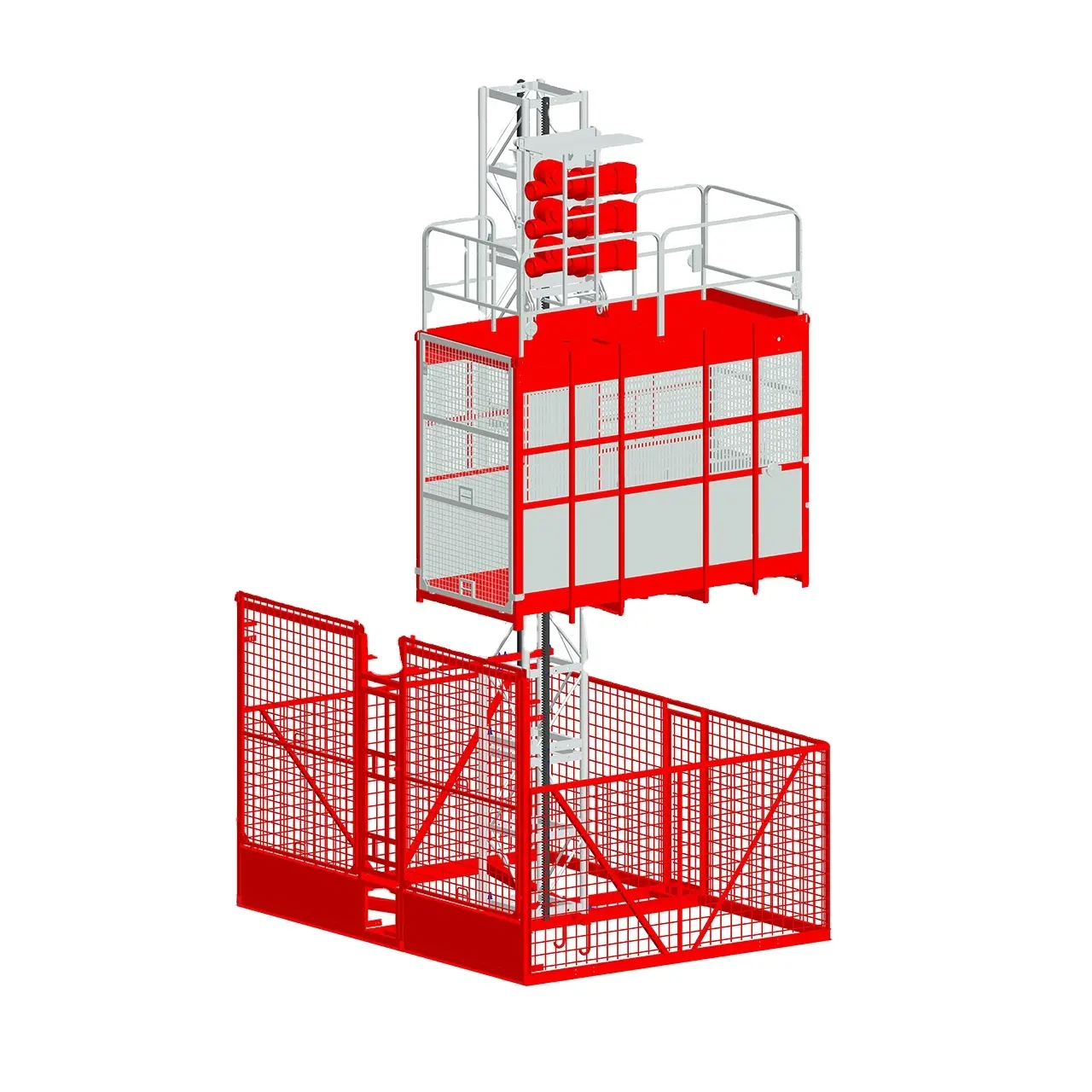 Máquina de elevación de cabina única duradera SC250 construcción y Cuerda de alambre de máquina de elevación