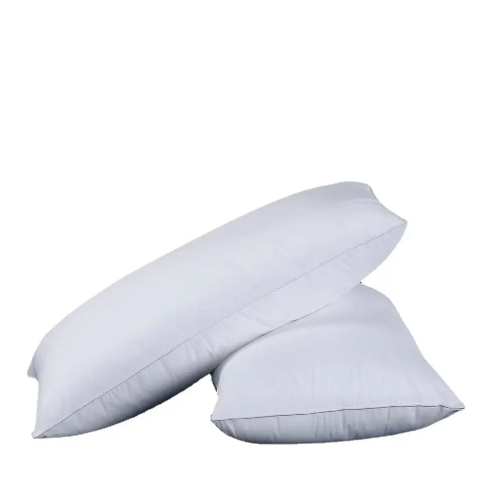 호텔 침대 베개 표준 자 100% 면 포탄 성격 백색 거위 깃털 베개 삽입, 중간 확고한 지원