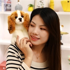Jouets en peluche chinois pour <span class=keywords><strong>chien</strong></span> Cavalier <span class=keywords><strong>King</strong></span> <span class=keywords><strong>Charles</strong></span>, blanc et marron, 30 cm - Product Image 5