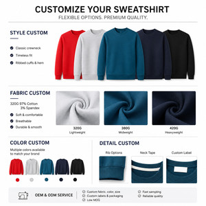 Sudadera Unisex de Otoño con Logotipo Personalizado Bordado al por Mayor, 320g, Algodón y Elastano, Cuello Redondo, Etiqueta Privada, Tallas Grandes S-4XL - Product Image 4