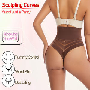 Tanga de cintura alta para mujer, moldeador de Control de barriga, ropa moldeadora adelgazante, levantador de talla grande de glúteos, bragas moldeadoras de cintura alta sin costuras - Product Image 4