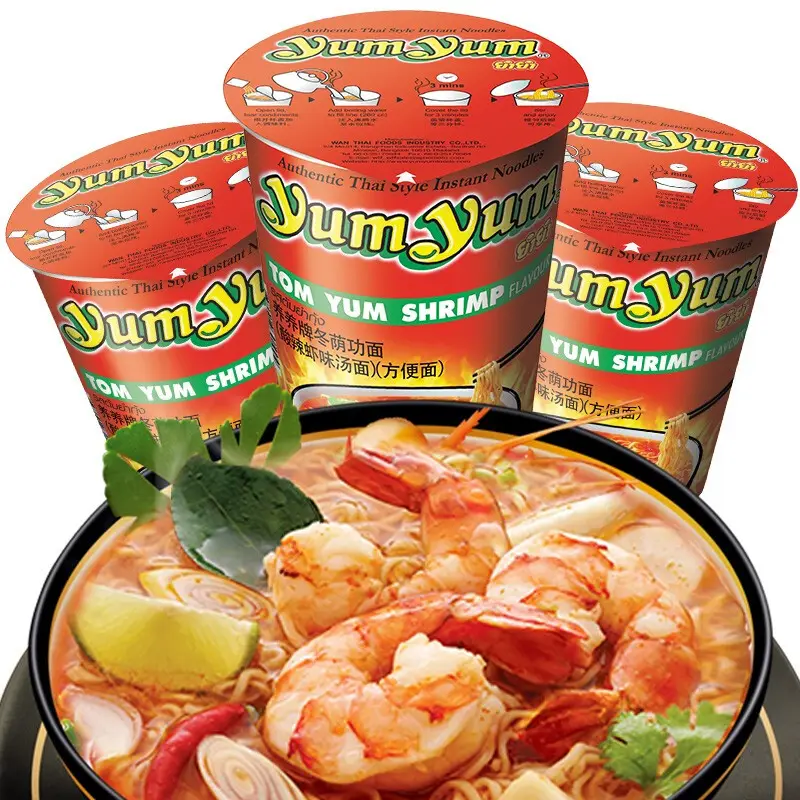 タイ輸入陽陽ブランド (yumyum) トムヤムゴング酸っぱくてスパイシーなエビ風味スープ麺70g * 2カップ