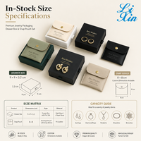 Boîte à bijoux rigide personnalisée en gros avec bouton-pression, pochette en cuir pour bagues, boucles d'oreilles, colliers, coffret cadeau de luxe