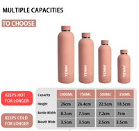 Botella de Agua de Acero Inoxidable Yewayoga, Antiderrames, Antideslizante, con Asa de Goma Desmontable, Termo Deportivo para Yoga