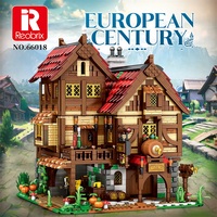 Reobrix 66018 Bistro Medieval, Set de Construcción Modular de 2868 Piezas con 9 Habitaciones, Bodega y Bar en el Balcón, para Adultos Mayores de 14 Años, Regalo DIY