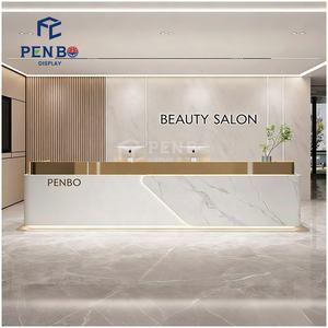 Mostrador de Recepción Largo para Salón de Belleza, Gimnasio, Centro de Fitness, Clínica, Personalizado de Fábrica, Moderno, de Mármol - Product Image 1