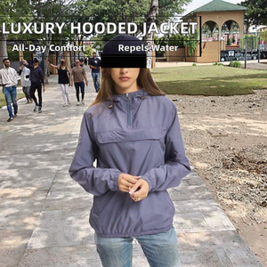 Veste à capuche décontractée pour homme, de luxe, sur mesure, automne, col montant, fermeture éclair sur le devant, logo appliqué, respirante, imperméable, écologique - Product Image 2