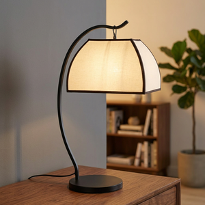 Modern Metal Table Lamp White Fabric <b>Drum</b> <b>Shade</b> E26 LED Adjustable Base 3500K Warm White Black White Stripe Pattern for Living - Product Image 4