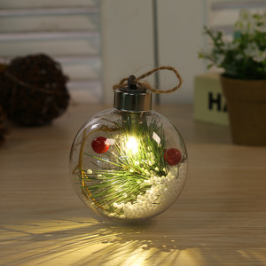 8cm Handmade <b>LED</b> Christmas <b>Ball</b> Ornaments Hanging Glowing Decorations Replaceable Battery Shatterproof Plastic High Quality - Product Image 2