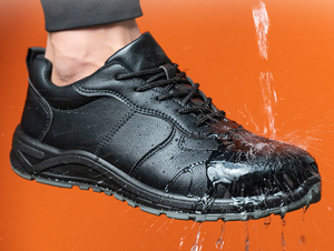 Phong Cách Mới Trọng Lượng Nhẹ Màu Đen Da An Toàn Sneakers Thoải Mái Không Thấm Nước Thấp Cắt Làm Việc Giày Thép Toe An Toàn Giày Dép - Product Image 6