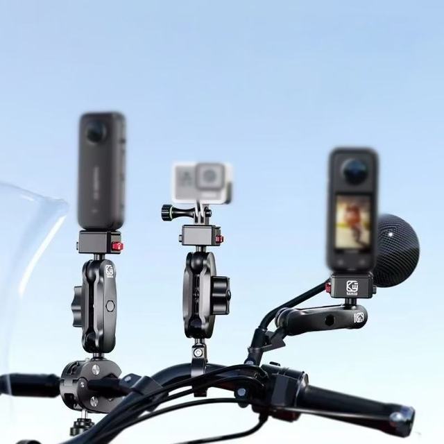 Kewig Custom Motorcycle Sports Quick Release Camera Bracket Anti-theft Mount Aluminum Alloy for GoPro Mount/Insta360 X5X4X3