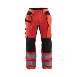 BLAKLADER - 155218115599C60 Hi-Vis <b>trousers</b> <b>stretch</b> Red/<b>Black</b> - EAN 7330509663790 HI-VIS WORKWEAR - Product Image 1