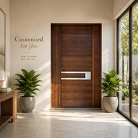 Porte d'entrée en aluminium de sécurité de qualité supérieure, homologuée CE, pour résidence, avec serrure à bouton et charnières, couche anti-corrosion