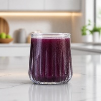 Verre à eau rayé 340 ml en verre haut de gamme, transparence cristalline, éclat élégant pour sublimer les boissons – Idéal pour hôtels, mariages, bars