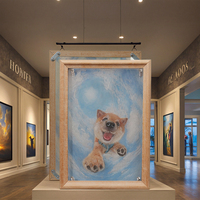 Décoration murale 3D de luxe moderne personnalisée peinte à la main à 6 couches de peinture acrylique d'animaux encadrée art mural décorations de salon