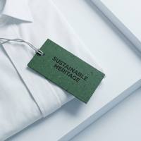 Étiquette en papier grainé gaufré exclusive pour marque de vêtements indépendante avec cordon |   Étiquette suspendue plantable et durable pour les marques de mode