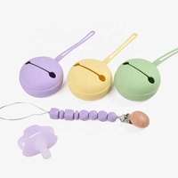 Sac de rangement pour tétines de bébé sans BPA, coloré, étui pour sucettes en silicone pour tout-petits, adapté aux voyages