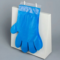 Gants jetables en PEHD perforés à déchirement facile, qualité alimentaire, avec trou de suspension, couleur personnalisée bleue, pour la cuisine et les tâches ménagères