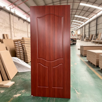 Panneau de porte en PVC moderne personnalisé avec texture de grain de bois véritable, isolation acoustique, surface finie pour portes intérieures