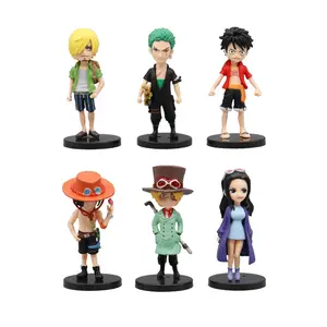 Solid PVC 7.5cm Anime One Pieces Zoro rufy Empress set da 6 pezzi modello in resina giocattolo Anime action Figures