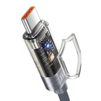 Câble Toocki Premium C-C avec affichage numérique intelligent, tressage fin en PC, charge stable pour les voyages
