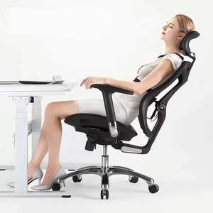 Silla de Oficina Ergonómica de Respaldo Alto para Conferencias, Diseño Moderno, Altura Ajustable, con Reposacabezas y Tela de Malla - Product Image 5