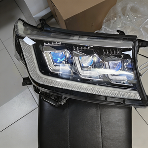 Faros Delanteros LED de Alto Rendimiento con 3 Lentes para <span class=keywords><strong>Toyota</strong></span> Land Cruiser LC200 FJ200, Faros Delanteros 2012-2015, Plug and Play, LC200 - Product Image 1