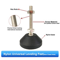 Pied de coupe universel antidérapant en nylon galvanisé, Base ronde, pieds réglables, vis de pieds de réglage de meubles m10