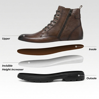 Stivali Oxford Casual da Uomo all'Ingrosso dalla Fabbrica, Stivali Chelsea con Zeppa e Tacco Alto Personalizzabili con Logo, Stivali da Uomo con Cerniera e Rialzo Interno
