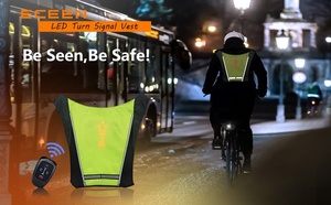 Sans fil rechargeable pour vélos et scooters ECEEN <span class=keywords><strong>veste</strong></span> avant et arrière double visible led <span class=keywords><strong>clignotant</strong></span> sac à dos turn si - Product Image 6