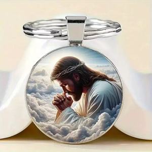 Llaveros con Colgante de Jesús de Temática Católica, Regalo Cristiano Creativo, Llaveros Metálicos con Patrón de Ángel - Product Image 5