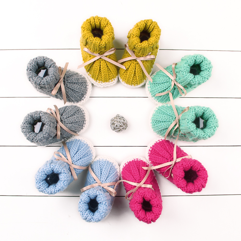 Оптовая продажа, удобные зимние мягкие теплые ботинки, кружевная вязаная детская обувь dacorate