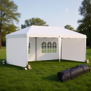 Carpa de fiesta blanca desplegable de 10' x 20' con 4 paredes laterales de tela Oxford de PVC, de apertura rápida, para bodas y eventos. - Product Image 2